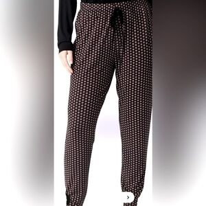 Monogram Brown Patterned drawstrings Jogger Pants Sz XL